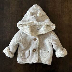 Carter's Gray Hooded Jacket with Ears Size 6M Baby